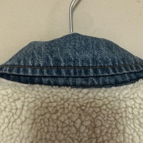 Anthropologie Pilcro and the Letterpress Sherpa Lined Denim Jacket size L - Picture 10 of 10